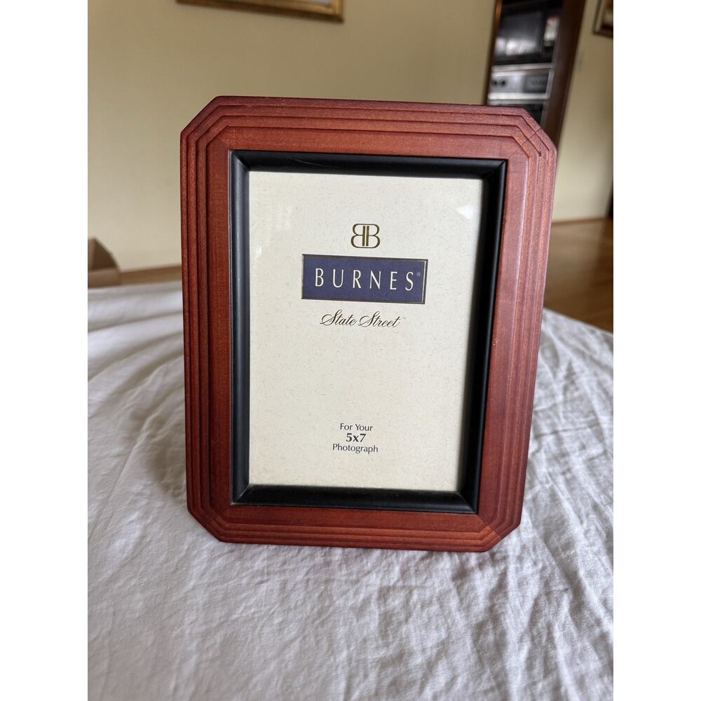 Vintage Burnes Wooden Mid Century Modern 5X7 Photo Frame Home Decor